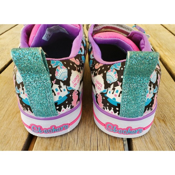 Skechers Twinkle Lite Big Girl Life is Magic Hook & Loop Closure Shoes Size 3.5 - Picture 5 of 9
